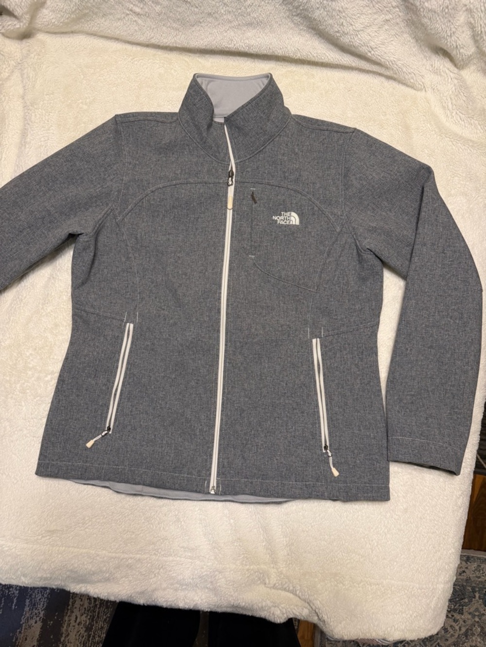 The North Face Steel Gray Full-Zip Softshell Jacket